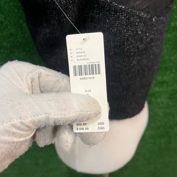 By Anthropologie Deep-V Fuzzy Black Sweater Vest Size Large NWT Brand New - Picture 6 of 7